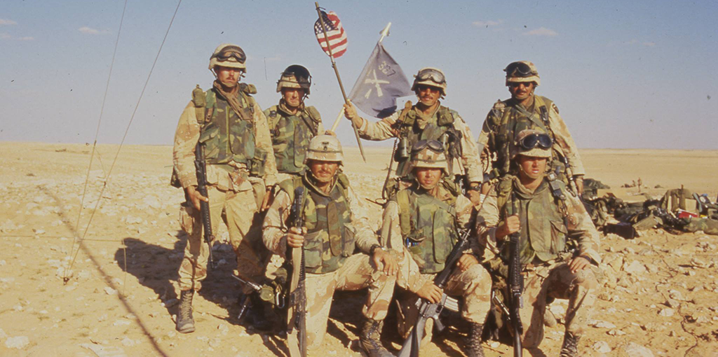 Gulf War veterans in battlefield
